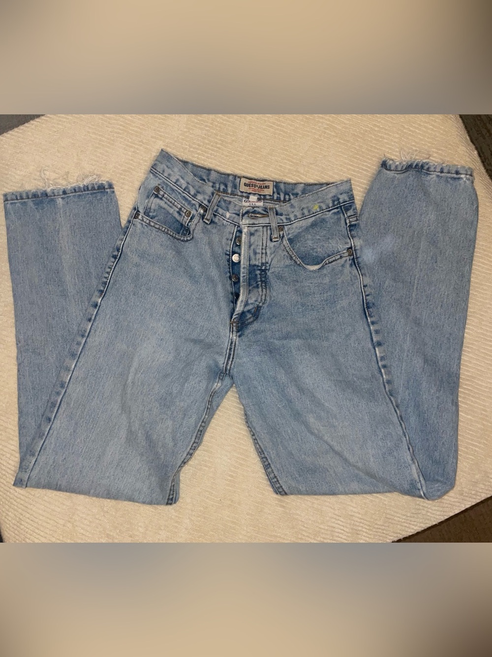Guess Vintage Women's Button-Fly Light Blue Denim Jeans, 27